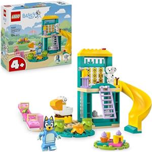 LEGO Bluey: Parco Giochi con Bluey e Chloe - Gioco per Bambine e Bambini da 4 Anni con 2 Minifigure, Saliscendi, Scivolo, Struttura per Arrampicata e 3 Piante - Regalo per i Fan della Serie TV - 11201