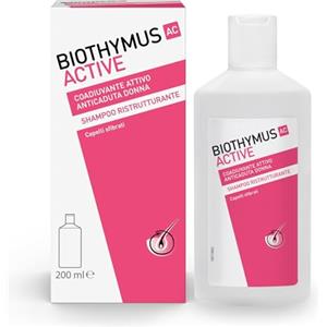 Biothymus Active Donna, Shampoo Anticaduta Ristrutturante, per Capelli Sfibrati, Confezione da 200 ml