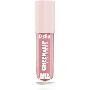 Delia Cosmetics - Mix & Match - Cheeck & Lip 01 - Blush Liquido per Guance e Labbra - Blush in Crema - Tonalità Naturale - Finish Satinato - Formula Vegana - 4 ml