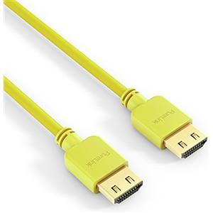 PureLink PI0504-020 Cavo di collegamento HDMI ad alta velocità (4K UltraHD (2160p), Ethernet, 18Gbps), HDMI-A maschio a HDMI-A maschio, certificato, senza alogeni, ultra piatto, 2.00m, giallo.