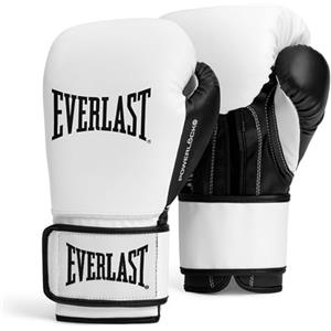 Everlast Powerlock OG 14oz Guantoni da Boxe (Nero/Bianco), per sacco, colpitori e sparring, chiusura Hook & Loop, schiuma avanzata, impugnatura ergonomica - Attrezzatura originale Everlast
