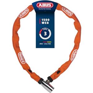 Abus Lucchetto a Catena 1500 Web - Lucchetto per Bicicletta in Acciaio Speciale - Catena Rotonda di 4 mm di Spessore - Livello di Sicurezza 3