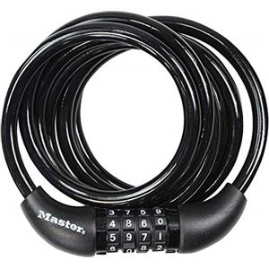 Master Lock Lucchetto Bici, Combinazione, 1.8 m Cavo, Esterno, 8221EURDPRO, utilizzare con Proteggere Bicicletta, Skateboard, Passeggino, Falciatore, Attrezzature Sportive