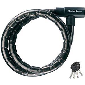 Master Lock 8115EURDPS Lucchetto Antifurto Moto, Chiave, 1.2 m Cavo, Esterno, Ottimo per Proteggere Bicicletta, Motocicletta, Scooter