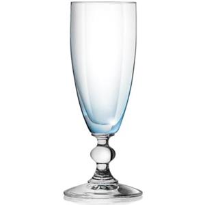 H&H Splendor Cielo Flut Set 6 Calici Vino in Vetro Trasparente Blu 17,5 cl, Bicchieri Eleganti da Degustazione per Tavola e Occasioni Speciali