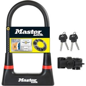 Master Lock Catena Bici U, Chiave, Supporto per il Trasporto, Certificato Antifurto, 8279EURDPRO, Da utilizzare con bici elettriche, da montagna, da strada, pieghevoli
