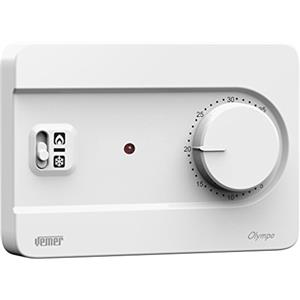 VEMER VE757500 OLYMPO - Termostato Ambiente da Parete con Manopola, Riscaldamento e Condizionamento, Alimentazione 230V, Bianco