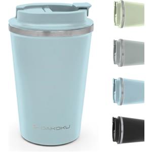 Daikoku Borraccia termica ermetica da 350 ml in acciaio inossidabile | Tappo a vite antigoccia e a tenuta stagna | Doppia parete isolante senza BPA | Bevande fredde per 12 ore e calde per 5 ore | Colore Blu