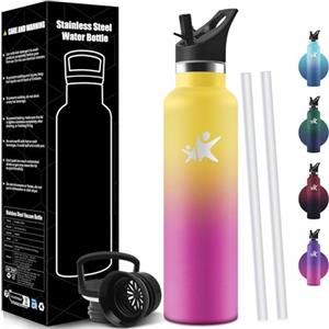 Mulbijeo Borraccia Termica 750 ML, Senza BPA, Bottiglia Termica, Sottovuoto a Doppia Parete, Borracce Termiche, 18/8 Acciaio Inox, Borraccia con Cannuccia, Termos per Palestra, Sport, Bici