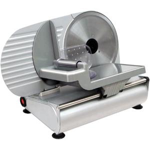 RGV Affettatrice Ausonia SILVER - Affettatrice Elettrica Professionale 150W in Acciaio e Alluminio Fuso, Lama Ø220mm, Spessore Regolabile 0-14mm, Sistema Antivibrazione e Lama Smontabile