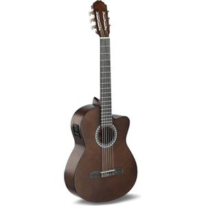 GEWA Chitarra Classica E-Acustica Basic - Classic Electro - 4/4 - Corpo in Tiglio - Pickup EQ a 4 Bande con Accordatore - Cutaway - Colore Noce