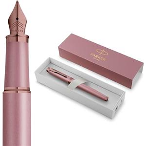 Parker IM Penna stilografica | Collezione Finishing Touch | finitura malva | punta media | inchiostro blu | confezione regalo