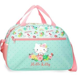 Hello Kitty Floral Kitty - Borsa da viaggio, 40 x 28 x 22 cm, colore: Verde