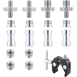 OTraki Confezione da 16 Viti per Fotocamera, Adattatore Filettato Vite Filettata da 1/4'' a 3/8'', Metallo Viti Adattatrici per Treppiede Fotocamera Monopiede Testa a Sfera e Supporto per Flash