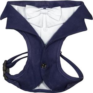 Croci Ceremony Groom - Pettorina per cane maschio, Per Matrimoni, Smoking per cane, Regolabile, Blu, XS/30-39 cm