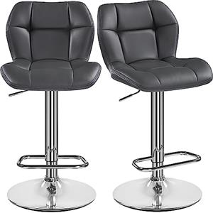 Yaheetech Set 2 Sgabelli Bar Alti Cucina in Similpelle Moderno Bianco