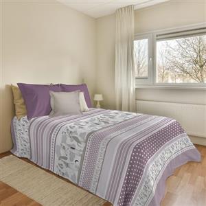 PENSIERI DELICATI Copriletto 220x280 cm, Telo Singolo 100% Cotone Pique, Ideale Come Telo Arredo, Coperta Salva Letto 1 Piazza e Mezza, Fantasia BauBau Rosa, 100% Made in Italy