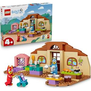 LEGO Bluey A Scuola con Rusty e Bluey - Giochi Didattici con Cucina, Caffè, 2 Minifigure, Accessori e Cibo Giocattolo - Set Montessori - Regalo di Compleanno per Bambine e Bambini da 4 Anni - 11221