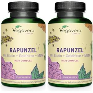 Vegavero Integratore per Capelli | Biotina, Zinco, Selenio e Vitamine B | Rinforzante per il Benessere di Chioma e Unghie | Vegan | 120 Capsule | Senza Additivi | No OGM | Vegavero (Confezione da 2)