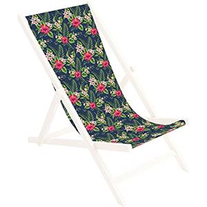 Ferocity Tela di Ricambio per Sedia a Sdraio, per Giardino, terrazza e Piscina Intercambiabile in Tessuto 100% Poliestere per Sedia a Sdraio Pieghevole in Legno, Motivo Palmo Scuro [119]