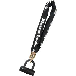 Master Lock Catena Bici con Mini U Antifurto, Chiave, Luccheto Certificato, 8234EURDPRO, Da utilizzare con bici elettriche, da montagna, da strada, pieghevoli
