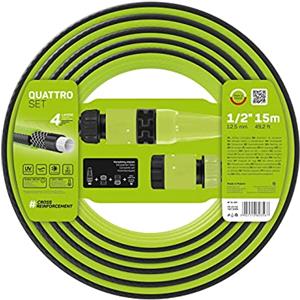 Cellfast 10-091 QUATTRO Tubo da giardino, Verde, 1/2"
