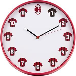 A.C. Milan - Orologio da Parete, Prodotto Ufficiale, Bianco-Rosso, 0