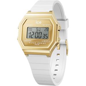 ICE-WATCH - ICE digit retro Metal gold mirror White - Orologio bianco da Donna con Cinturino in silicone - 022733 (Small)