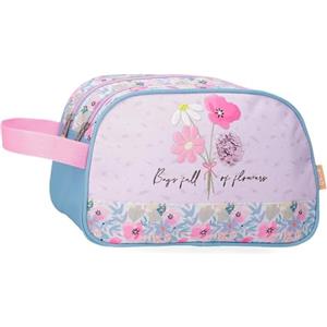 Enso Full of Flowers Beauty case a due scomparti adattabile Rosa 26 x 16 x 10 cm Poliestere by Joumma Bags, Rosa, Taglia unica, Beauty case a due scomparti adattabile