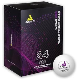 JOOLA Palline da ping pong 3-Star, qualità premium, 3 stelle, eccellenti caratteristiche di gioco e lunga durata, compatibili con ambienti interni ed esterni,24 pezzi