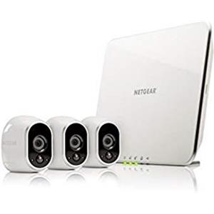 Arlo VMS3330 Sistema di Videosorveglianza Wi-Fi con 3 Telecamere di Sicurezza senza Fili a Batteria, HD, Visione Notturna, Interno/Esterno, App Android e iOS, Funziona con Alexa e Google Wi-Fi