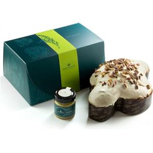 Bonfissuto Colomba al Pistacchio Ricoperta di Cioccolato Bianco - Con Vaso di Crema al Pistacchio - Artigianale, Lievitazione Naturale - Bonfissuto, Sicilia - 1kg
