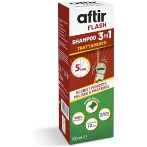 Aftir Flash Shampoo Antipidocchi 3 in 1, 100 ml, con Pettine