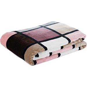 Gözze - Coperta Morbida, Sensazione Cashmere, Tessuto Spesso 500 g/m², Antigua, 100% Microfibra, 150 x 200 cm - Rosa Antico/Tortora/Lampone