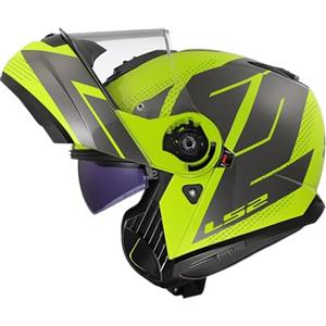LS2, Casco modulare STROBE II CODE Gloss H-V Yellow Grey