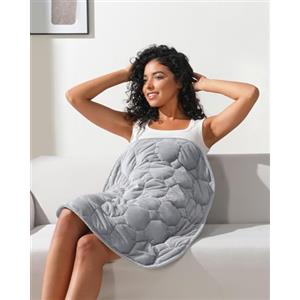 Sivio Coperta Ponderata per Adulti 2,3 kg (5 lbs), 74x61 cm, Coperta in Morbido Velluto a Coste per il Relax e il Sonno, Piccola Coperta da Viaggio Portatile, Lavabile in Lavatrice, Grigio