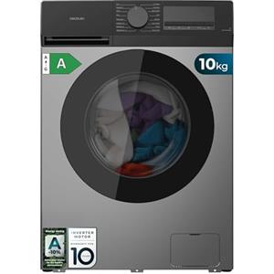 Cecotec Lavatrice Carico Frontale 10Kg Bolero DressCode 10450 Inverter Steel, 1400 rpm, 16 Programmi, Classe A-10%, Motore Inverter Plus, Allergy Care, Pearl Drum, Silence, Stop&Go, KidLock