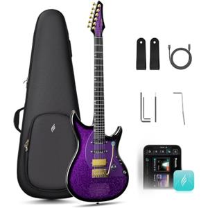 ENYA INSPIRE PRO SD Chitarra Elettrica con Pickup Seymour Duncan SSL+TB4 | Altoparlante 20W anti-larsen, corpo carbonio 39, 64 preset, looper, accordatore, barra tattile, per suono silenzioso e live.