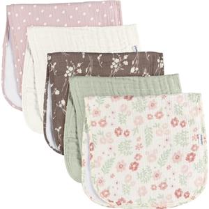 Gerber Baby, panni antirigurgito unisex in mussola, confezione da 5, multi rosa floreale, taglia grande 20" x 10"