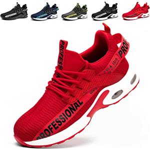 TBNOI Scarpe Antinfortunistiche Uomo Donna Leggere e Comode Traspiranti | Scarpe da Lavoro con Punta in Acciaio, Scarpe Sicurezza Antiscivolo, Sportive, Cuscino d'aria, Industriali Protettive