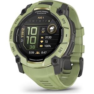 Garmin Instinct 3, Smartwatch, 50mm, Display AMOLED 1,3", Lunetta in metallo, 10ATM, GPS Multi-band, Torcia LED, 90+ App per lo Sport, GarminPay, Connect IQ, Autonomia 24 giorni, Fern Green