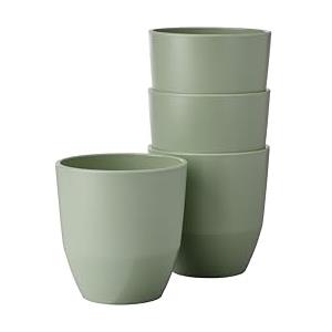 Mepal - Bicchiere 4 Pezzi Silueta - Tazza per tè e caffè - Lavabile in lavastoviglie e microonde - Stoviglie - 200 ml - Nordic sage
