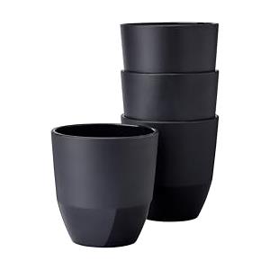 Mepal - Bicchiere 4 Pezzi Silueta - Tazza per tè e caffè - Lavabile in lavastoviglie e microonde - Stoviglie - 200 ml - Nordic black