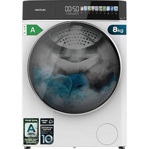 Cecotec Lavatrice 8 Kg Carico Frontale Bolero Dresscode 8900 Inverter Fullcolor A. 8 Kg, 1400 Rpm, Schermo Fullcolor 10,3", 16 Programmi, Motore Inverter Plus, Steammax, Classe A