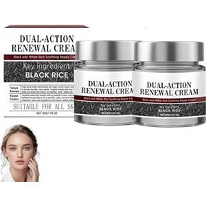 SANZHUAN 2 pezzi di cheratina KeraErase Dual-Action Renewal Cream, Black Rice Exfoliating Soothing Repair Cream, Effectively Reduces Skin Imperfections, Pore Refining, Moisturizing Face Scrub Natural Body