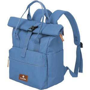 travelite BASICS Short Handle Rollup, zaino da viaggio con funzione rolltop, 37-46 cm, 14 litri, Denim