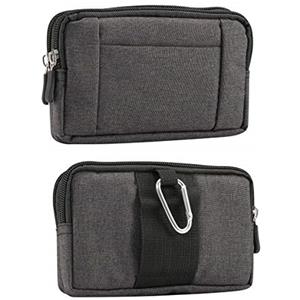MOTALER Cellulare Borsa da Cintura per Uomo Nero, 5.2 Piccola Telefono Sacchetto Clip da Cintura Borsa Uomo per Cellulari Marsupio Borsello Portafoglio Borse Tasca Pochette Custodia con Zipper Moschettone