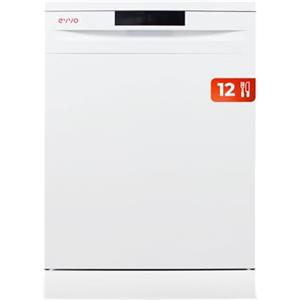 EVVO Lavastoviglie 60 cm D1, 12 posate, 5 programmi, vassoio regolabile, pannello nascosto (standard - 60 cm, bianco)