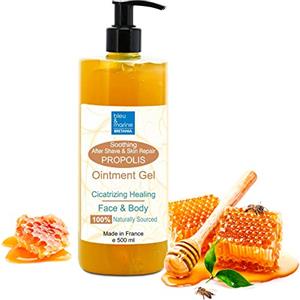 bleu & marine Bretania Gel al Propoli, Viso, Gel Riparatore, Pelle sensibile imperfetta, Calma la pelle irritata, Dopobarba, Sollievo dal prurito, Idratante, 500 ml