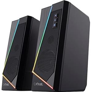 GXTrust Trust Gaming Casse PC 2.0 GXT 609 Zoxa, 12W, Altoparlante Stereo, 6 Modalità Di Illuminazione RGB, Alimentazione Via USB, Set Di Altoparlanti Per PC, Computer, Desktop, Laptop, Portatile - Nero
